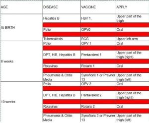 Nigeria vaccination schedule