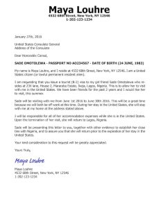 Inviting an individual from Nigeria to the USA