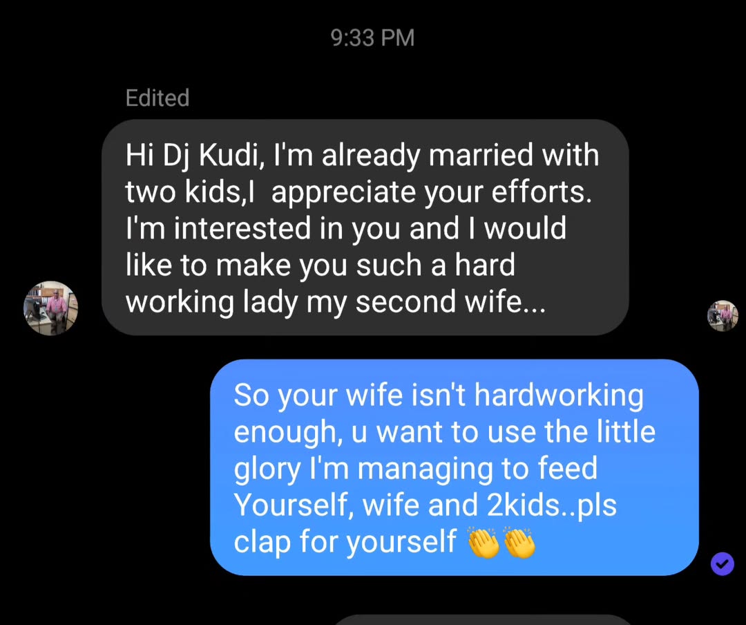 DJ Kulet leaks chat from man who wants 'hardworking lady like her' as 2nd wife