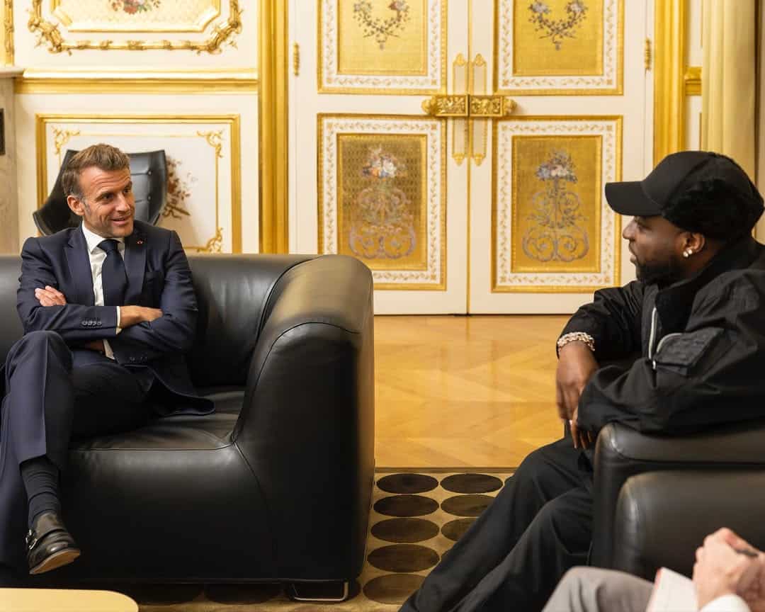 Cubana Chief Priest hails Davido as he meets president of France